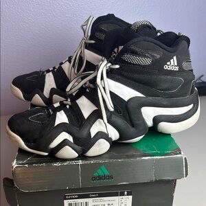 Adida Crazy 8 Black and White High-Top Sneakers with the original box